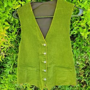 Vintage Reversable Green and Gold velvet vest